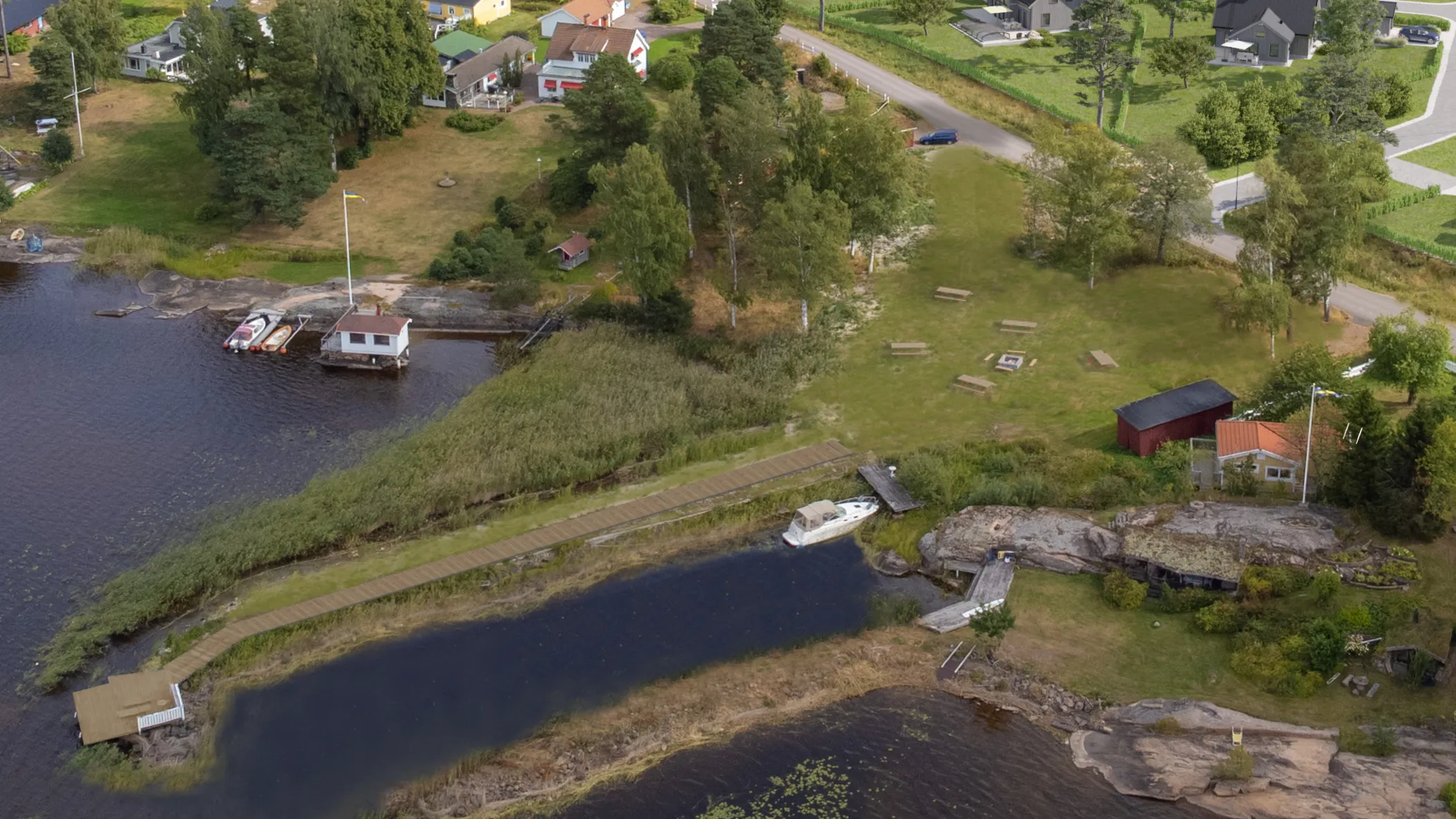 Tynäs Sjöglanta översiktsbild Uddens samfällighet, tomter till salu, Hammarö